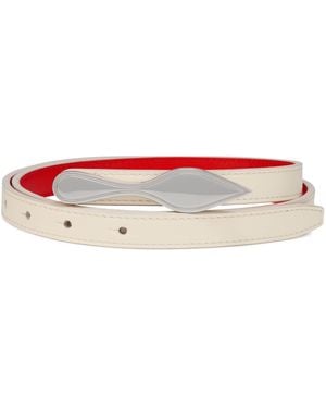 Christian Louboutin Leather Reversible Bettina Belt - Red