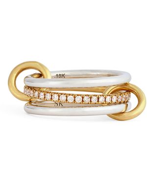 Spinelli Kilcollin Mixed And Diamond Sonny 3-Band Ring - Metallic