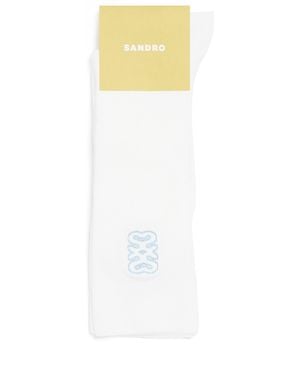 Sandro Embroidered Logo Socks - White