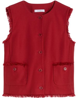 Max Mara Cotton Gabardine Waistcoat - Red