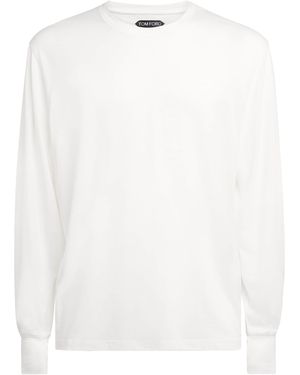 Tom Ford Lyocell-Cotton Long-Sleeve T-Shirt - White