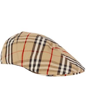 Burberry Nova Check Flat Cap - Natural