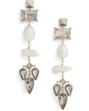 Ralph Lauren Pearl And Crystal Drop Earrings - Metallic