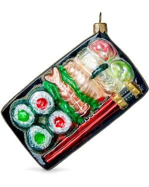 Harrods Glass Sushi Plate Tree Ornament - Green