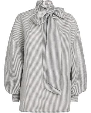 Zimmermann Silk-Cotton Hypnotic Blouse - Gray