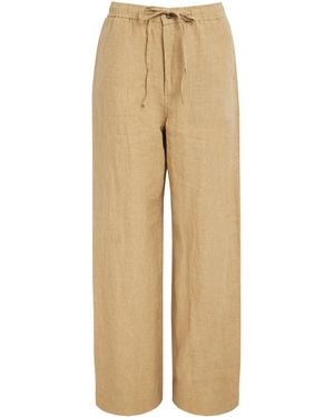 Polo Ralph Lauren Linen Drawstring Wide-Leg Trousers - Natural