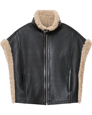 AllSaints Reversible Shearling Marlin Gilet - Black