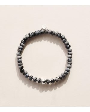 Tateossian Sterling And Snowflake Obsidian Bracelet - Metallic