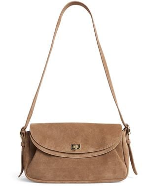 Sandro Suede Le Mambo Cross-Body Bag - Natural