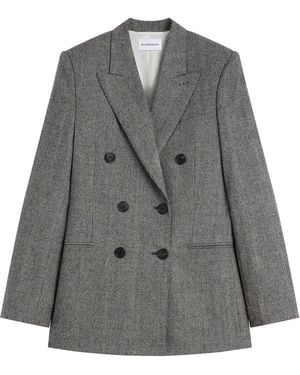Givenchy Wool Double-Breasted Blazer - Gray
