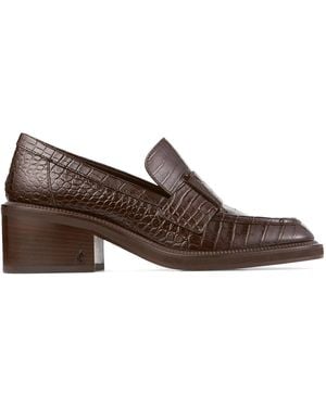 Jimmy Choo Tylor 60 Leather Heeled Loafers - Brown