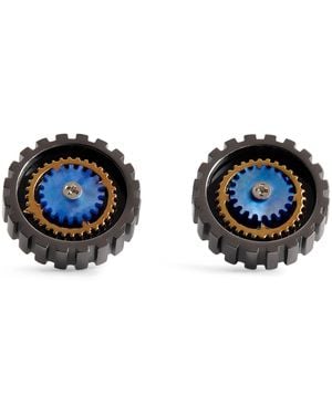 Tateossian Rotate Gear Cufflinks - Black