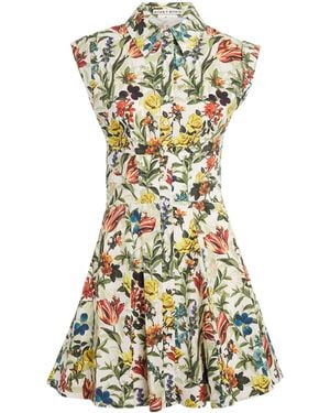 Alice + Olivia Floral Kim Mini Dress - Green