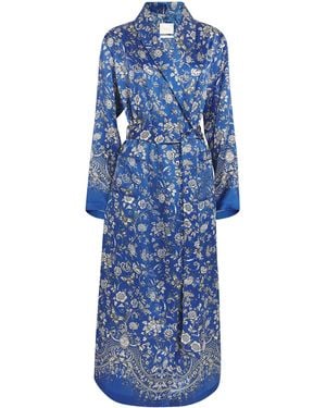 Harrods Silk Butterfly Robe - Blue