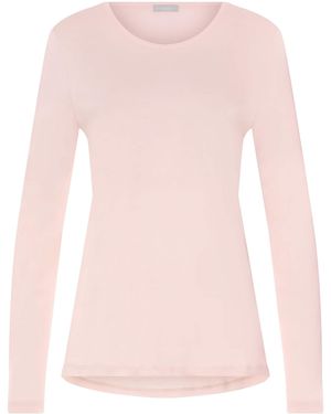Hanro Cotton Loungy Nights Long-Sleeve Shirt - Pink