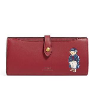 Polo Ralph Lauren Leather Polo Bear Wallet - Red