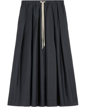 Max Mara Cotton Pleated Pineta Midi Skirt - Black