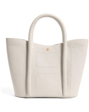 Harrods Grab Leather Rope Tote Bag - White