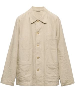 Prada Linen Worker Jacket - Natural