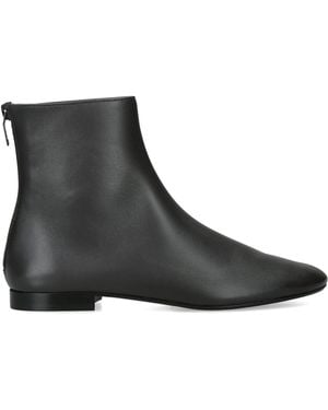 TOTEME Leather Contour Ankle Boots - Black