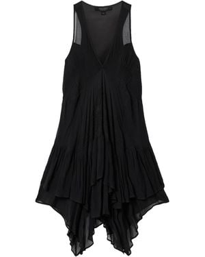 AllSaints Asymmetric Tiered Gretel Midi Dress - Black