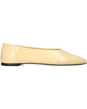 TOTEME Patent Leather Slip Ballet Flats - Natural