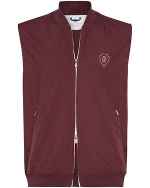 Brunello Cucinelli Nylon Logo Gilet - Purple