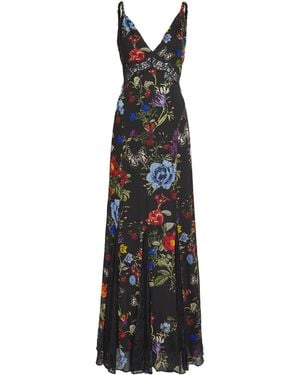 Alice + Olivia Floral Print Nisa Maxi Dress - Black