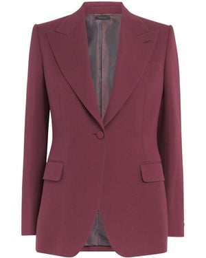 Brioni Silk-Wool Flavia Blazer - Purple