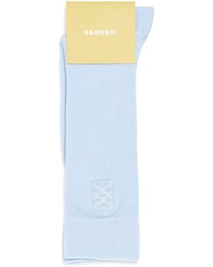 Sandro Embroidered Logo Socks - Blue