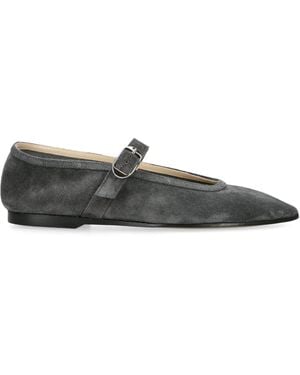 Le Monde Beryl Suede Mary Jane Ballet Flats - Black