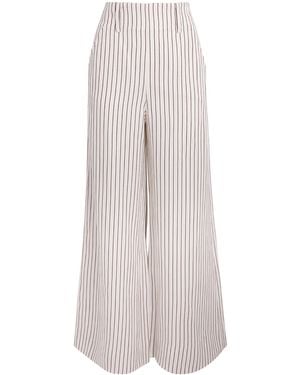 ME+EM Stripe Wide-Leg Trousers - White