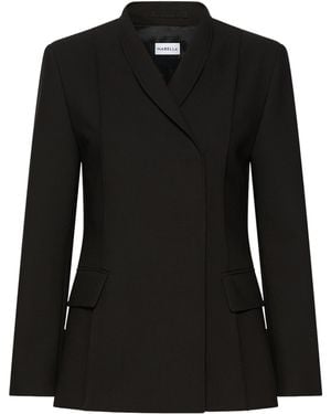 Marella Panelled Blazer - Black