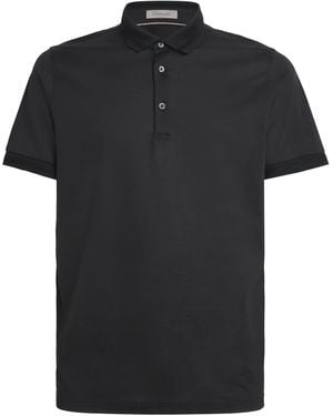 Corneliani Cotton Jersey Polo Shirt - Black