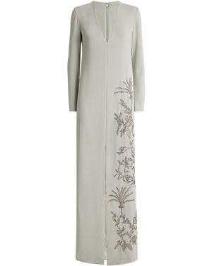 Costarellos Crepe Vita Column Maxi Dress - Grey