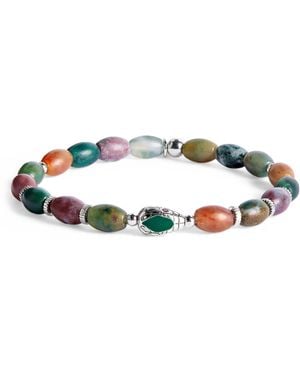 Tateossian Indian Jasper Bead Viper Bracelet - White
