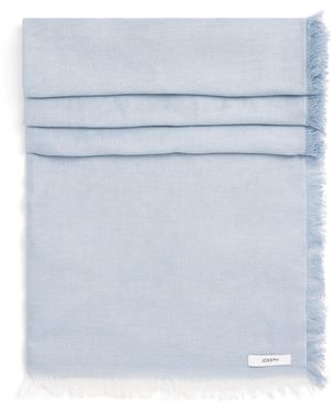 JOSEPH Linen-Blend Fern Scarf - Blue