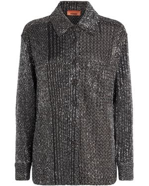Missoni Sequin Chevron Shirt - Grey