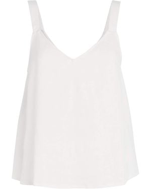 Eberjey Linen-Blend V-Neck Cami Top - White