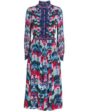 Saloni Emilia Midi Dress - Blue