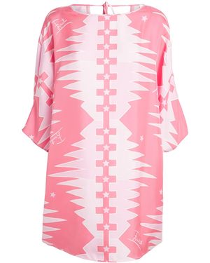 PUCCI Silk Printed Kaftan Mini Dress - Pink