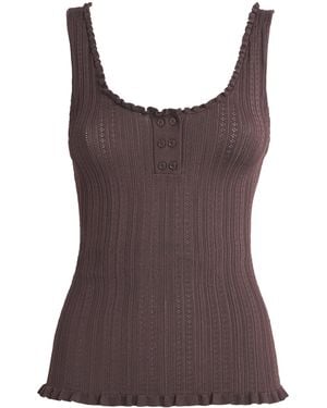 Claudie Pierlot Pointelle Knit Tank Top - Brown