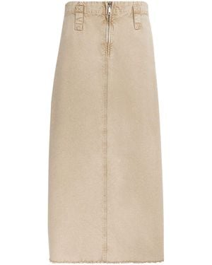 MAX&Co. Cotton Canvas Midi Skirt - Natural