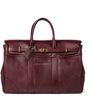 Brunello Cucinelli Calfskin Country Bag - Purple