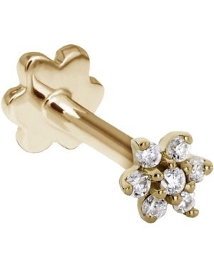 Maria Tash Diamond Flower Threaded Single Stud Earring - Metallic