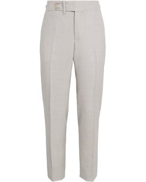 Isaia Wool-Silk-Linen Trousers - Grey