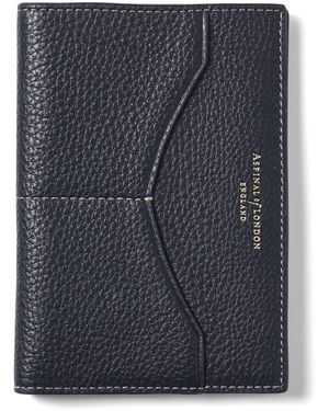 Aspinal of London Leather Hudson Passport Cover - Blue