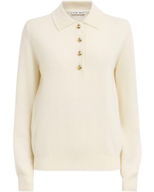 Blazé Milano Wool-Cashmere Highland Polo Jumper - White