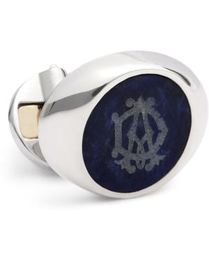 dunhill Rhodium-Plated And Sodalite Ad Cypher Cufflinks - Blue