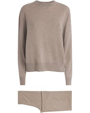Soft Goat Cashmere Sweater And Pants Set - White